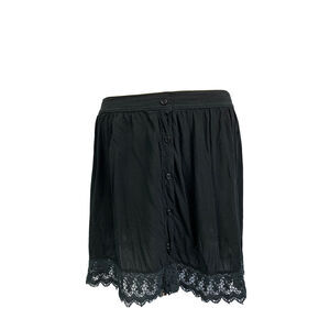 Small Don't Ask Why Women's Black Boho Lace Trim Black Skirt Made in Italy